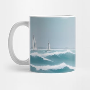 Seascape Serenity Abstract Coastal Beauty Mug